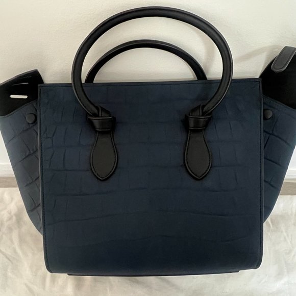 Céline Croc Embossed Nubuck Small Knot Tote Bag - Picture 4 of 9